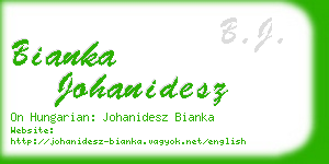 bianka johanidesz business card